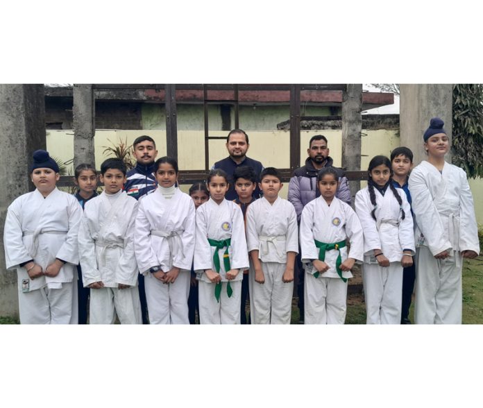 Chief Guest posing along with Karate players on Wednesday. Chief Guest posing along with Karate players on Wednesday.