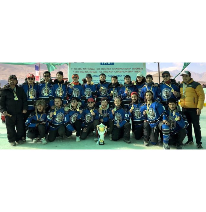 Victorious Ladakh men’s team that won gold at nationals in Kaza, Himachal Pradesh in January, 2024.
