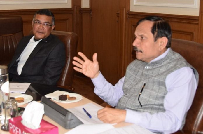 Ädvisor Rajeev Rai Bhatnagar chairing a meeting on Friday. Ädvisor Rajeev Rai Bhatnagar chairing a meeting on Friday.