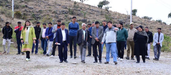 JU VC Prof Umesh Rai along with DC Reasi Vishesh Mahajan and other officers at Reasi Campus of the University.