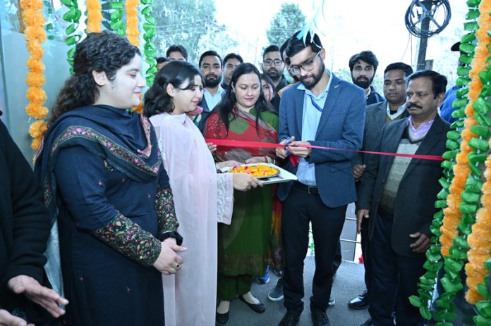 Rajesh Kumar, Regional Passport Officer, inaugurating the newly constructed Passport Seva Kendra at Narwal, Jammu on Monday.