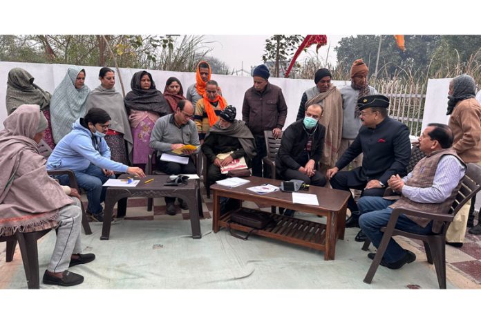 GMC HoD Cardiology Dr Sushil Sharma examining patients at Muthi on Sunday.