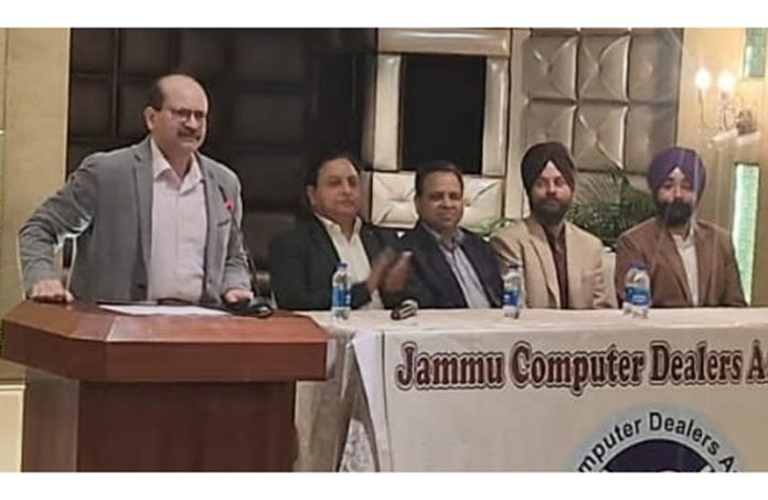 Newly elected office bearers of Jammu Computer Dealers Association.