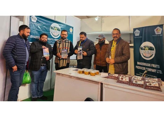 Narinder Singh Bhau, President of All India Bhau Rajput Sabha during his visit to Jammu Trade Fair on Saturday.