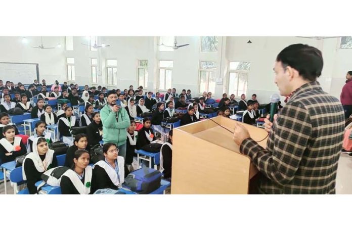 SSP ANTF Raj Kumar addressing the students on drug abuse on Saturday. SSP ANTF Raj Kumar addressing the students on drug abuse on Saturday.