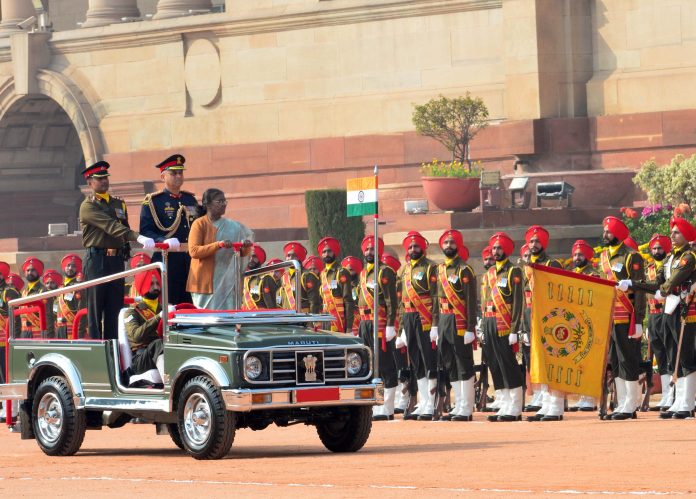 President Murmu Witnesses Ceremonial Change-Over Of Army Guard Battalion At Rashtrapati Bhavan