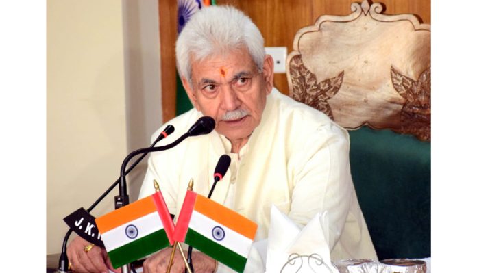 LG Manoj Sinha addressing an event at NIT Srinagar on Friday. LG Manoj Sinha addressing an event at NIT Srinagar on Friday.