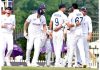 England’s Bowler Shoaib Bashir celebrates with team mates after the fall of wicket of India’s Yashsvi Jaisawal on the 2nd day of Fourth Test Cricket Match between India and England at JSCA International Stadium Complex in Ranchi, Jharkhand on Saturday.(UNI)
