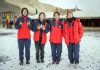 Ladakh Women's team that won 1600m short track relay gold in Leh posing for photograph on Monday.