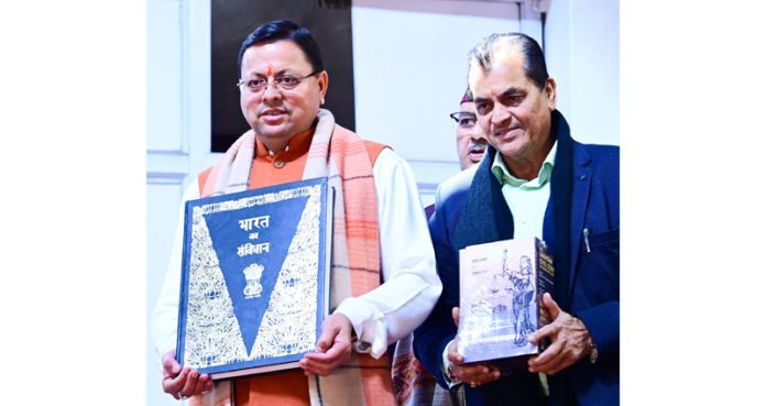 CM Pushkar Singh Dhami after his arrival in U’khand Assembly on Tuesday. CM Pushkar Singh Dhami after his arrival in U’khand Assembly on Tuesday.