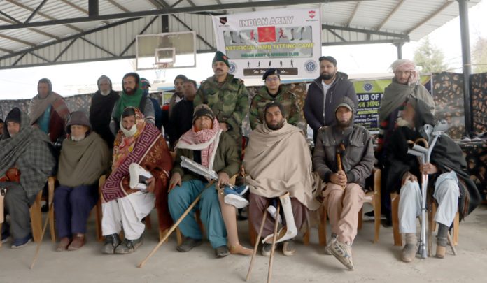 Border villagers with new limbs fitted during camp organised by Army in Mendhar area.