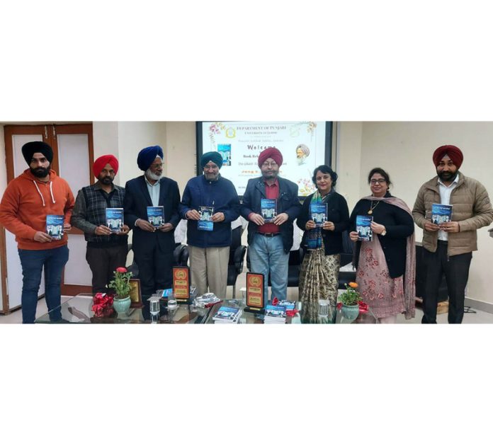 Dignitaries releasing collection of Punjabi short stories by Jang S. Verman at Jammu on Tuesday.