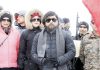 Union Minister of State for Youth Affairs & Sports, Nisith Pramanik during flagging off Women's Mountain Ski event at Gulmarg on Thursday.