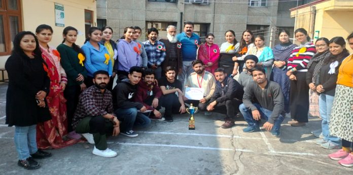 Students posing with dignitaries during Badminton championship on Thursday.