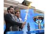 Union Minister for Information and Broadcasting, Youth Affairs and Sports, Anurag Singh Thakur attends 45th Chess Olympiad Torch Handoff Ceremony in New Delhi on Wednesday.(UNI)