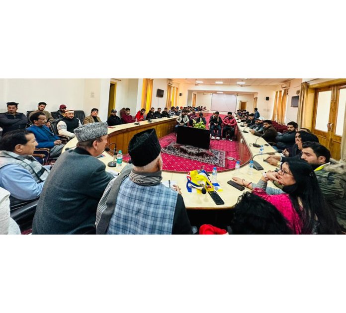 DPAP Chairman G N Azad meeting a delegation at Rajouri on Tuesday. DPAP Chairman G N Azad meeting a delegation at Rajouri on Tuesday.