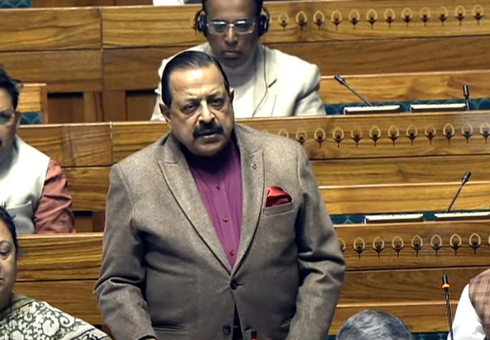 Union Minister Dr. Jitendra Singh replying to a Starred Question in the Lok Sabha on Wednesday.
