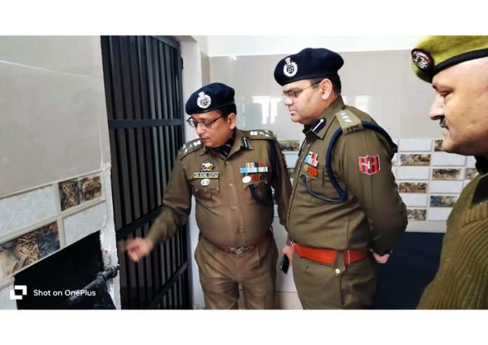 DIG JSK Range, Dr Sunil Gupta, conducting inspection at Police Post Parade in Jammu on Saturday.