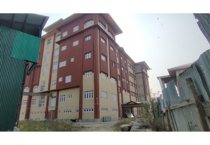 View of the new building of DH Handwara in North Kashmir waiting to be made operational. -Excelsior/Aabid Nabi