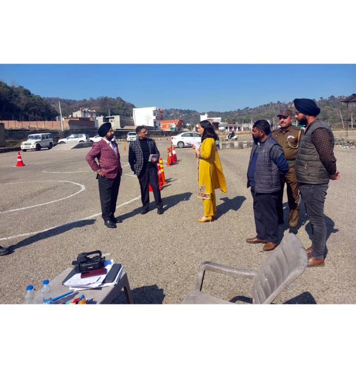Transport Commissioner during visit to DL skill test ground in Khanpur Nagrota.