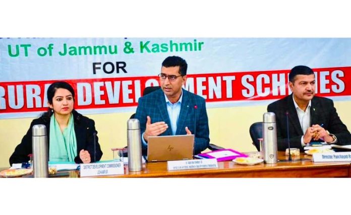 Secretary RDD and Panchayati Raj Dr Shahid Iqbal Choudhary chairing a meeting on Friday. Secretary RDD and Panchayati Raj Dr Shahid Iqbal Choudhary chairing a meeting on Friday.