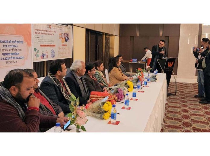 Regional Director ESIC speaking in a programme organized by Hotel & Restaurant Association Katra.