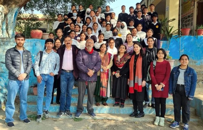 Members of GCET Startup Cell and student volunteers during outreach programme.