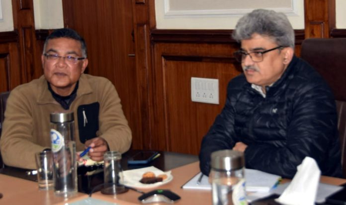 Chief Secretary Atal Dulloo chairing a meeting on Thursday.