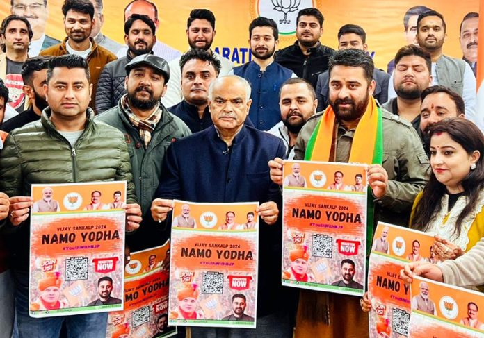 BJP leader Ashok Koul along with others during a function of BJYM in Jammu on Thursday. BJP leader Ashok Koul along with others during a function of BJYM in Jammu on Thursday.