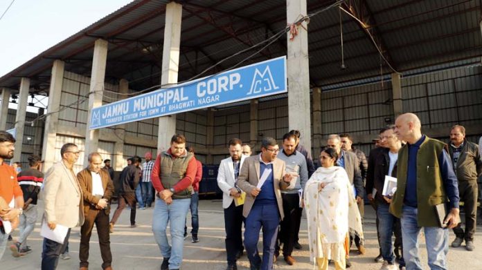 Mandeep Kaur inspecting a project in Jammu.