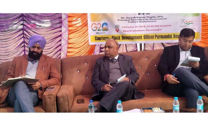 Principal Secretary Culture chairing a public darbar on Wednesday.