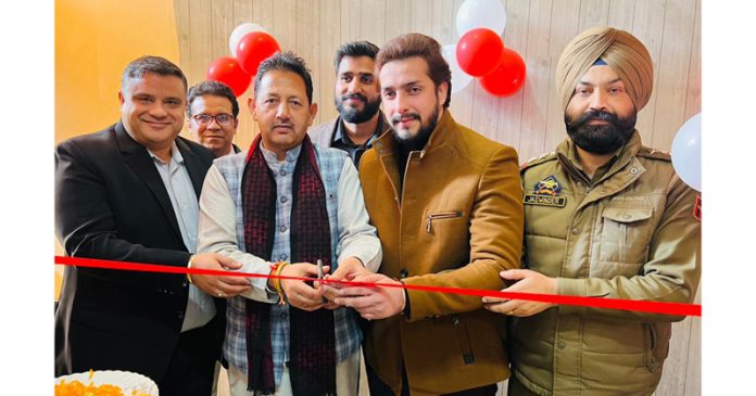 Former Dy Mayor, Baldev Singh Billawaria inaugurating Saviour Education Abroad at Kunjwani , Jammu on Tuesday.