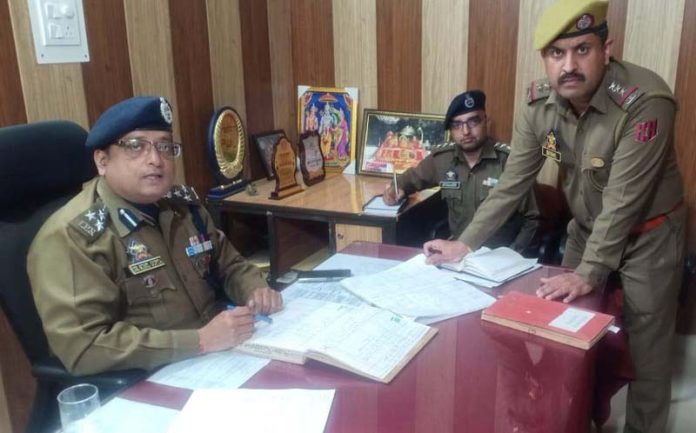 Dr Sunil Gupta, DIG JSK Range, during inspection of Police Station Domana on Wednesday.