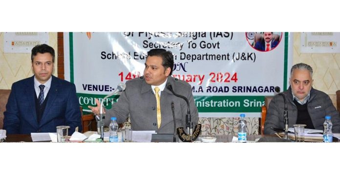 Secretary School Education, Piyush Singla during a public darbar on Wednesday.