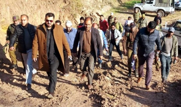 Deputy Commissioner Yasin M Choudhary during visit to Tehsil Mendhar on Sunday.