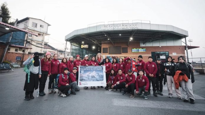 Nepali women's team reaches Mt Everest base camp to spread awareness about climate change impact Nepali women's team reaches Mt Everest base camp to spread awareness about climate change impact