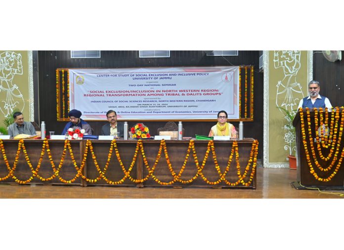 Keynote speaker addressing in the inaugural session of seminar at JU.