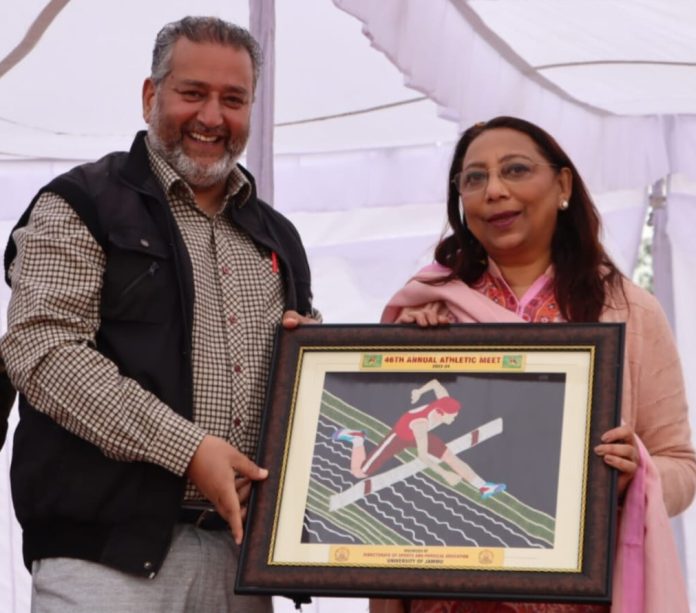 Prof. Anju Bhasin, Dean Academic Affairs, University of Jammu receiving memento on Tuesday. Prof. Anju Bhasin, Dean Academic Affairs, University of Jammu receiving memento on Tuesday.