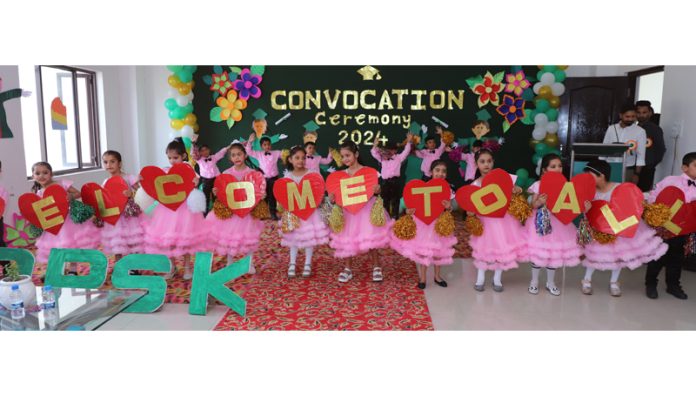 Toddlers of DPS Kathua performing during a programme at School on Tuesday.