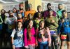 Runner of Jammu and Kashmir posing for group photograph during Kangra Heritage Marathon. 