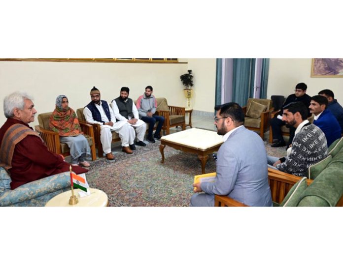 LG Manoj Sinha chairing a meeting in Poonch on Sunday. LG Manoj Sinha chairing a meeting in Poonch on Sunday.