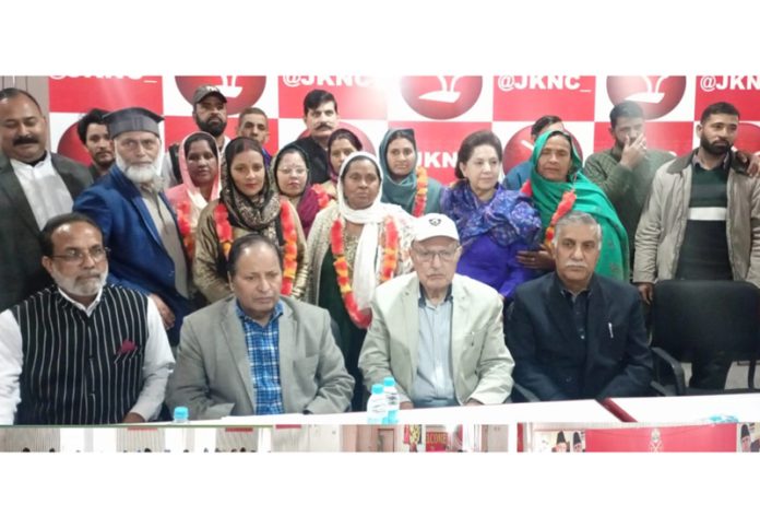 Sheikh Mustafa Kamaal at the NC OBC Cell Working Committee meeting at Sher-e- Kashmir Bhavan, Jammu.