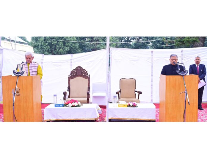 LG and AK Choudhary during swearing in ceremony. LG and AK Choudhary during swearing in ceremony.