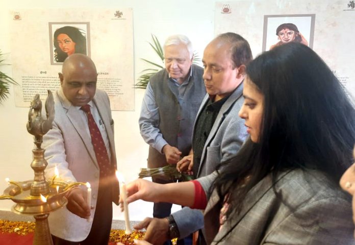 Suresh Kumar Gupta, Principal Secy, J&K Dept of Culture along with others lighting ceremonial lamp during the inauguration of a function at Jammu on Thursday. Suresh Kumar Gupta, Principal Secy, J&K Dept of Culture along with others lighting ceremonial lamp during the inauguration of a function at Jammu on Thursday.