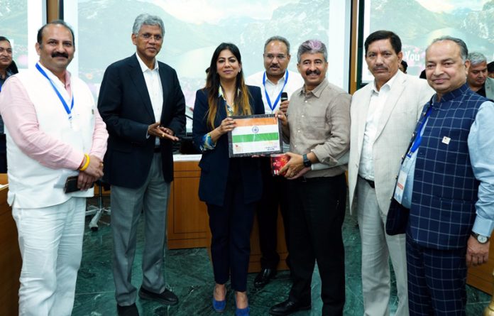 Yasha Mudgal (Commissioner Secretary, Tourism) and other dignitaries during JK Tourism Summit at Jagti campus of IIM Jammu.