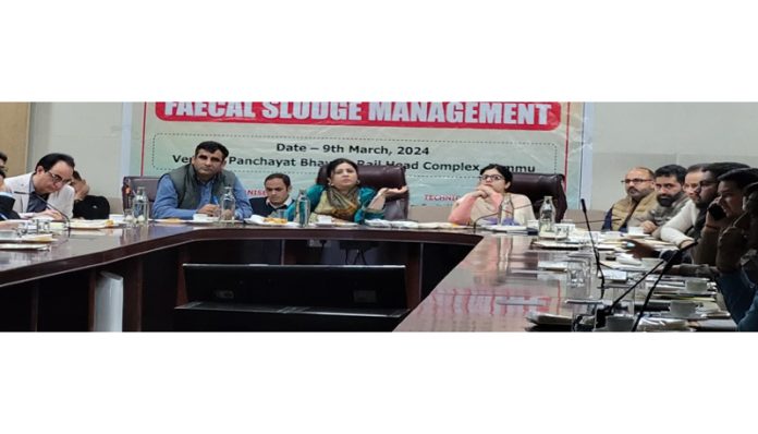 Dir Sanitation Anoo Malhotra speaking during capacity building workshop in Jammu.