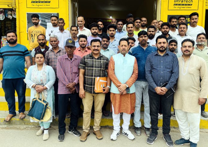 Senior BJP leader and former Dy Mayor, Baldev Singh Billawaria during a special campaign in R S Pura constituency on Wednesday.