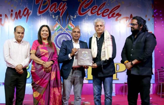 K K Gandhi being felicitated during CRPF function at New Delhi. K K Gandhi being felicitated during CRPF function at New Delhi.