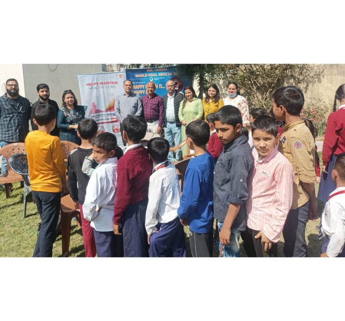 A team of doctors during a dental check-up camp at Balgran, Channi Rama (Jammu). A team of doctors during a dental check-up camp at Balgran, Channi Rama (Jammu).