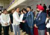 Divisional Commissioner Jammu Ramesh Kumar interacting with officials of Gymnastics Association at Jammu on Friday. -Excelsior/Rakesh